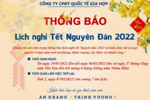 Thông báo lịch nghỉ tết nguyên đán 2022
