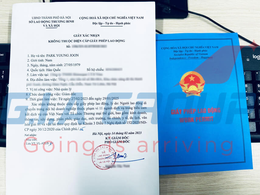 giấy miễn giấy phép lao động