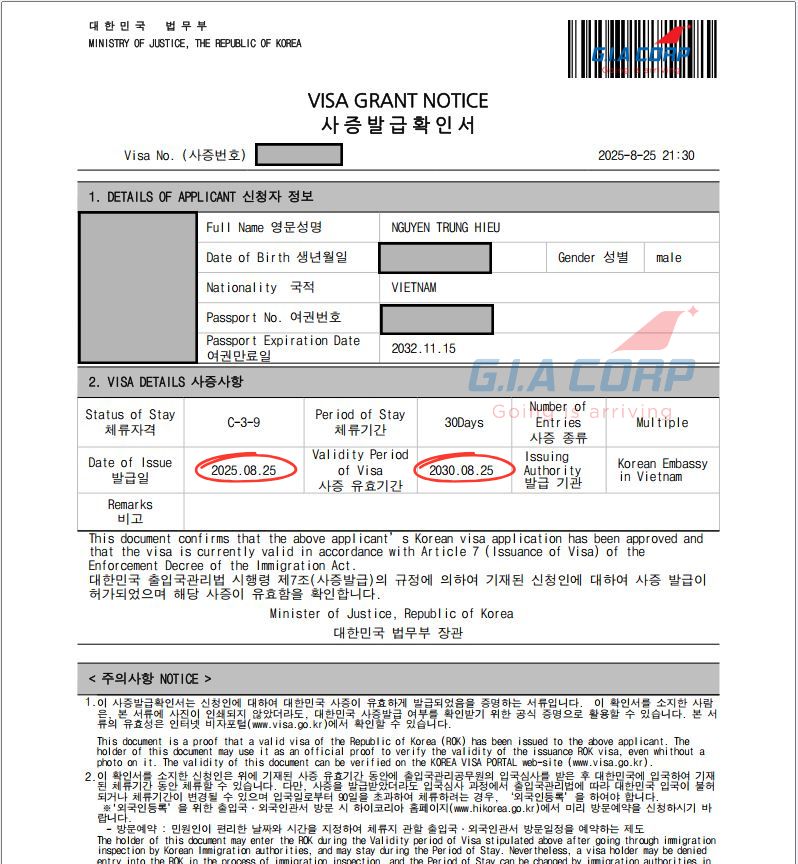 visa hàn quốc