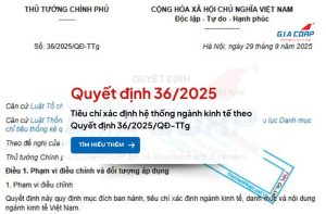 Tiêu chí xác định hệ thống ngành kinh tế theo Quyết định 36/2025/QĐ-TTg