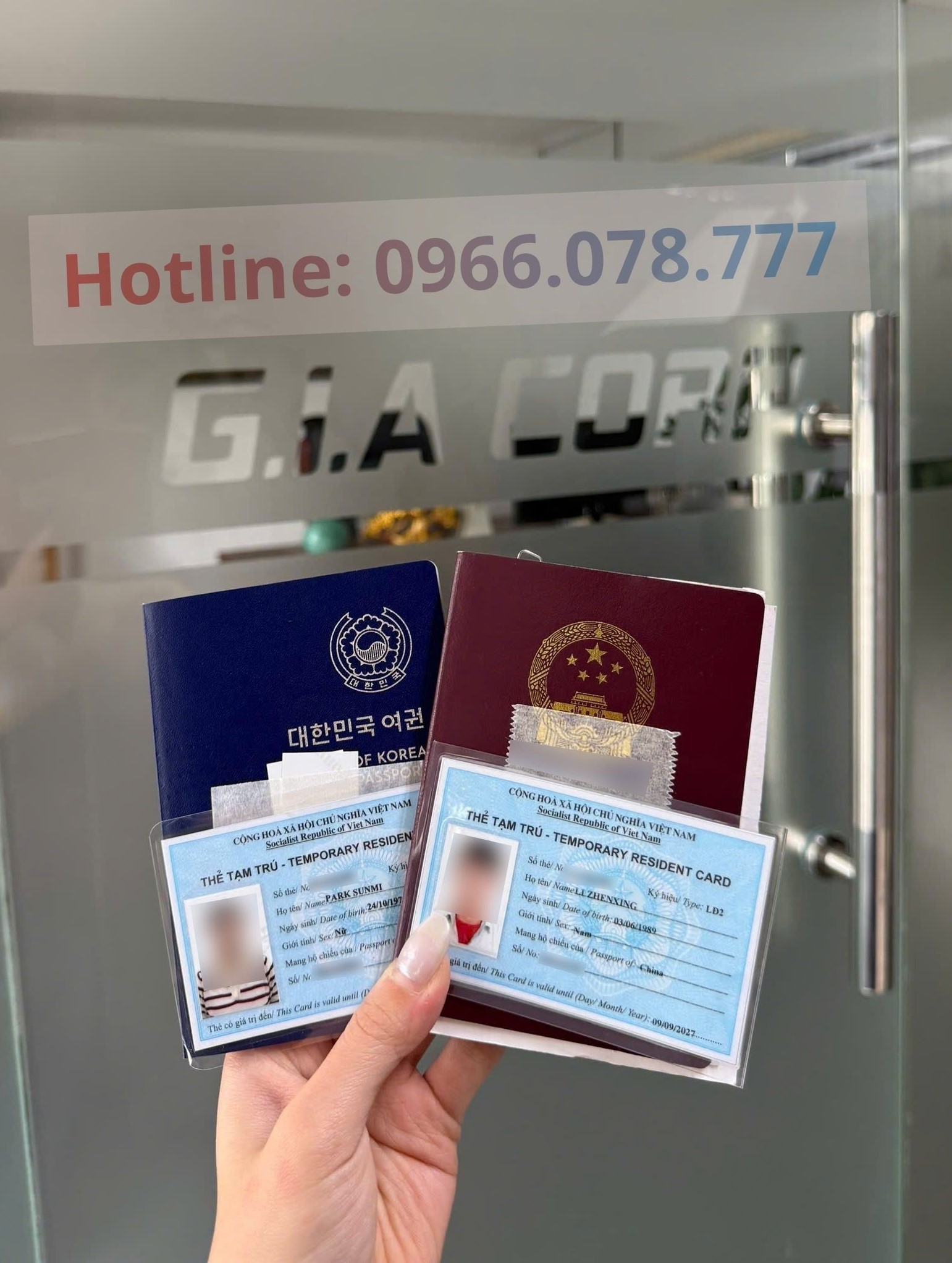 thẻ tạm trú G.I.A CORP