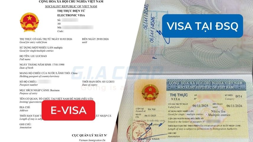 e-visa và visa lấy tại đại sứ quán